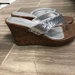 Maurice silver wedge sandals